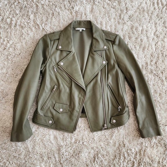 Rebecca Minkoff Grey Wes Moto Leather Jacket - Size S - Picture 9 of 11